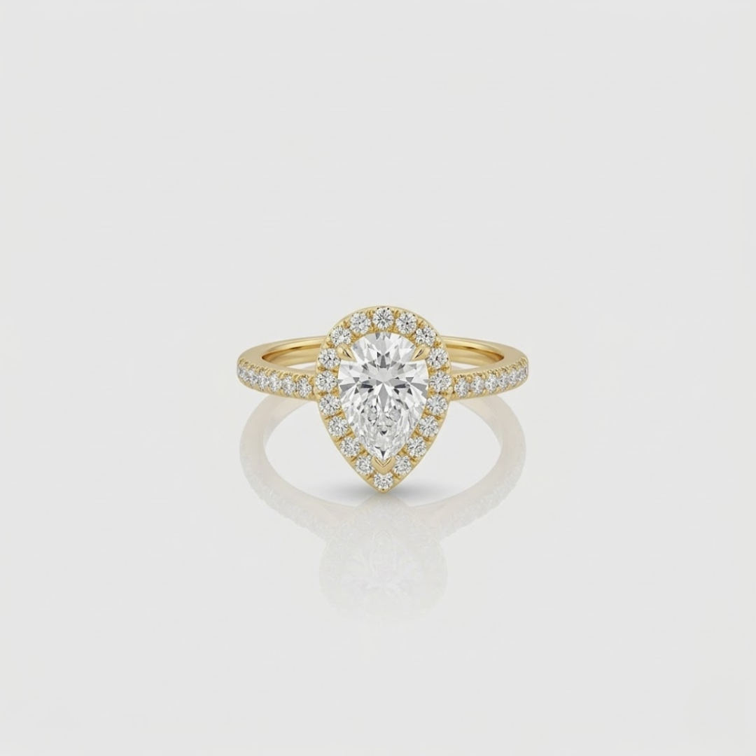 Teardrop Moissanite Ring