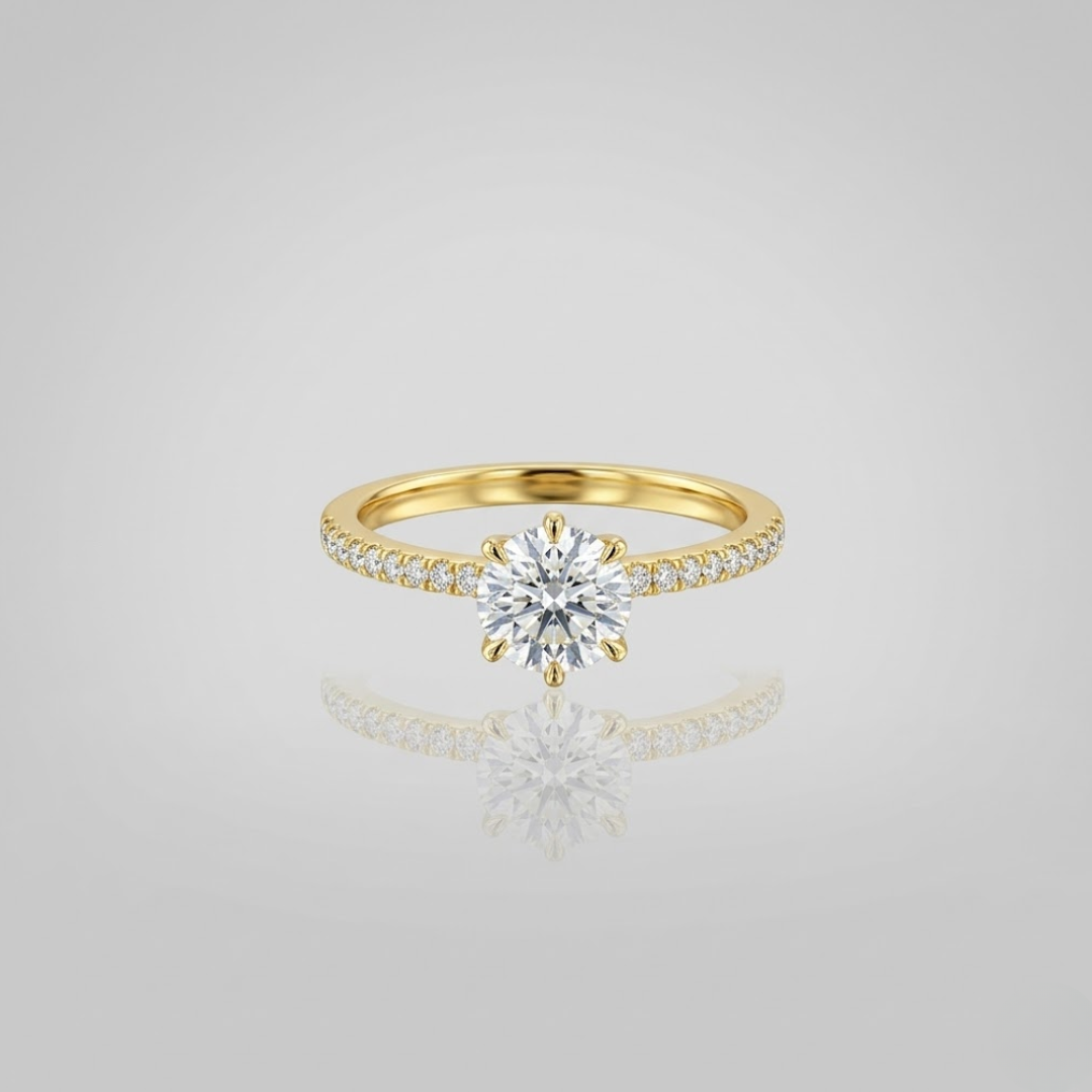 New Half Eternity Moissanite Ring Solid