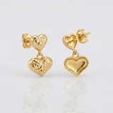 Two-Layer Diacut Heart Stud Earrings