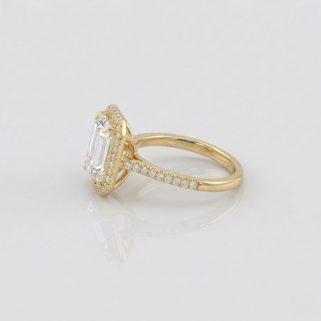 Emerald Cut Moissanite Ring