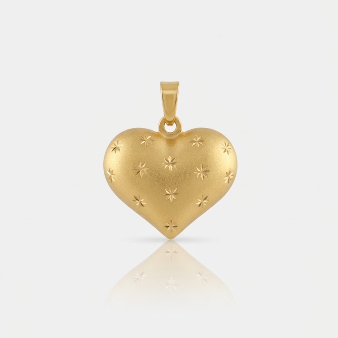 Puffed Heart Double Faced Pendant