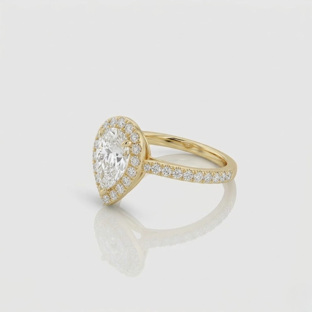 Teardrop Moissanite Ring