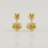 Two-Layer Diacut Heart Stud Earrings