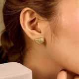 Mini Full Heart Stud Earrings