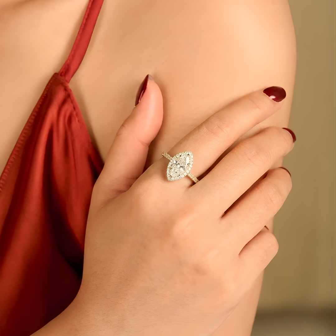 Marquise Moissanite Engagement/Proposal Ring