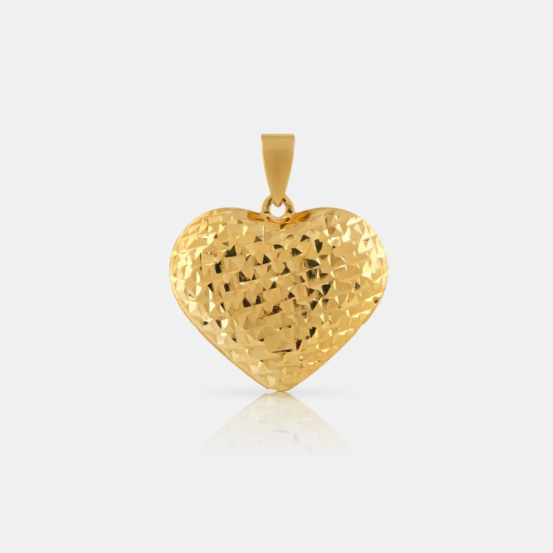 Puffed Heart Double Faced Pendant