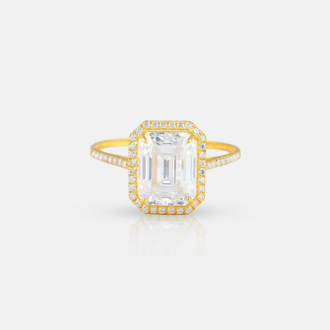 Emerald Moissanite Ring