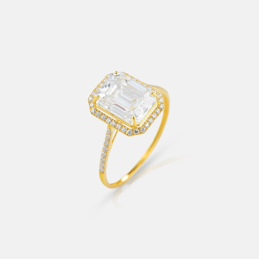 Emerald Moissanite Ring
