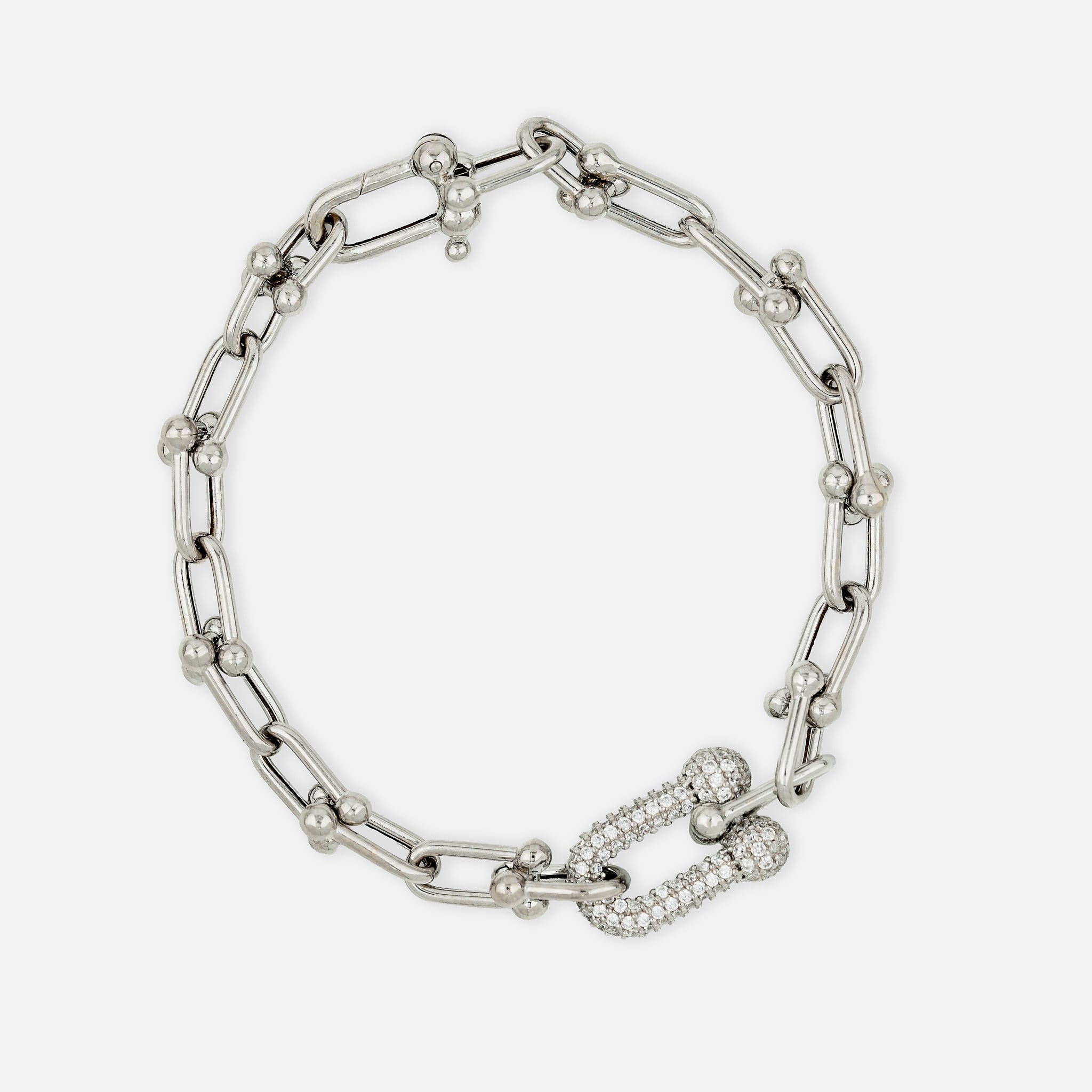 Hardware Bracelet with Stone