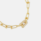 Hardware Bracelet with Stone