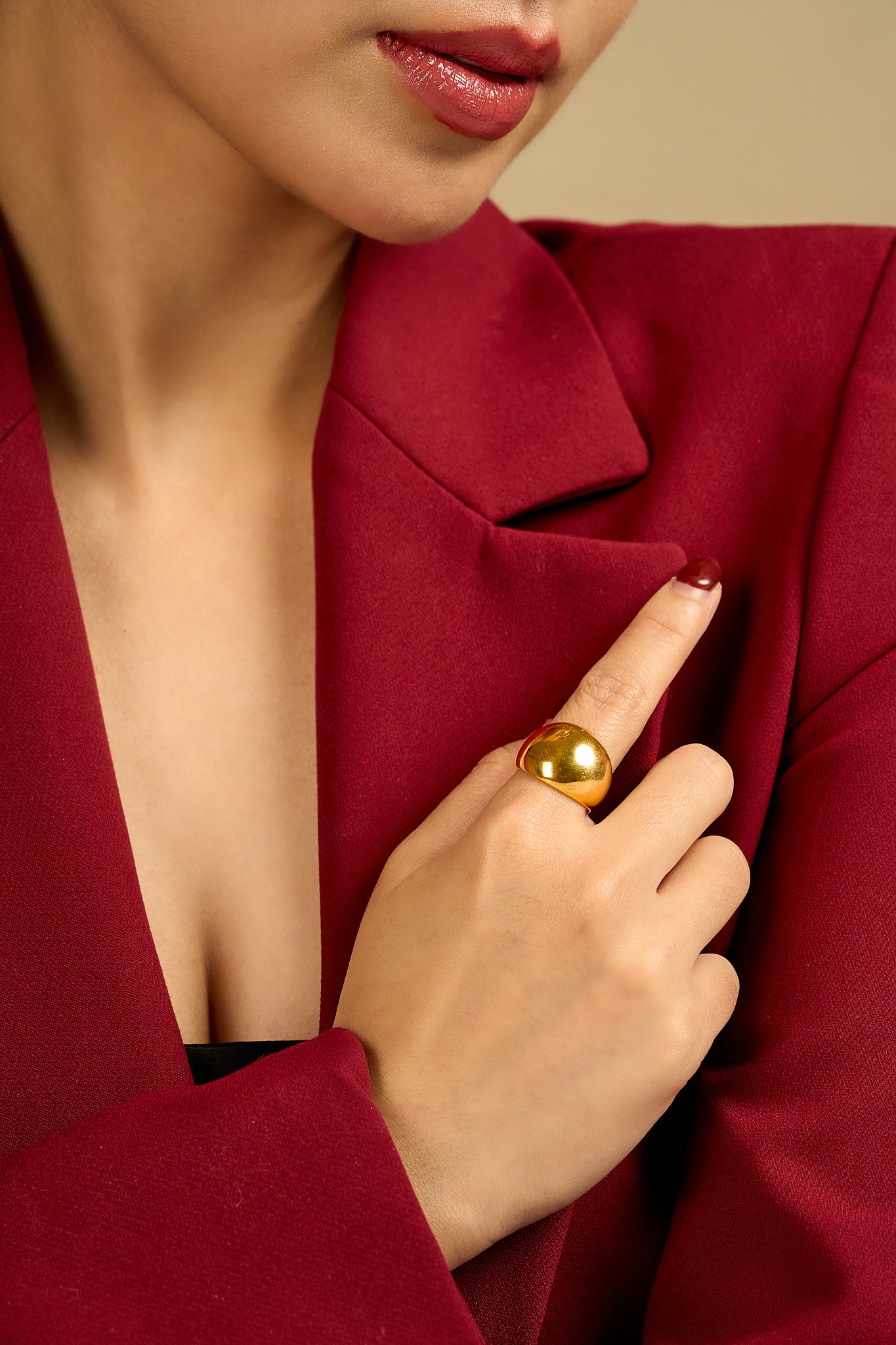 Oversized Plain Dome Ring